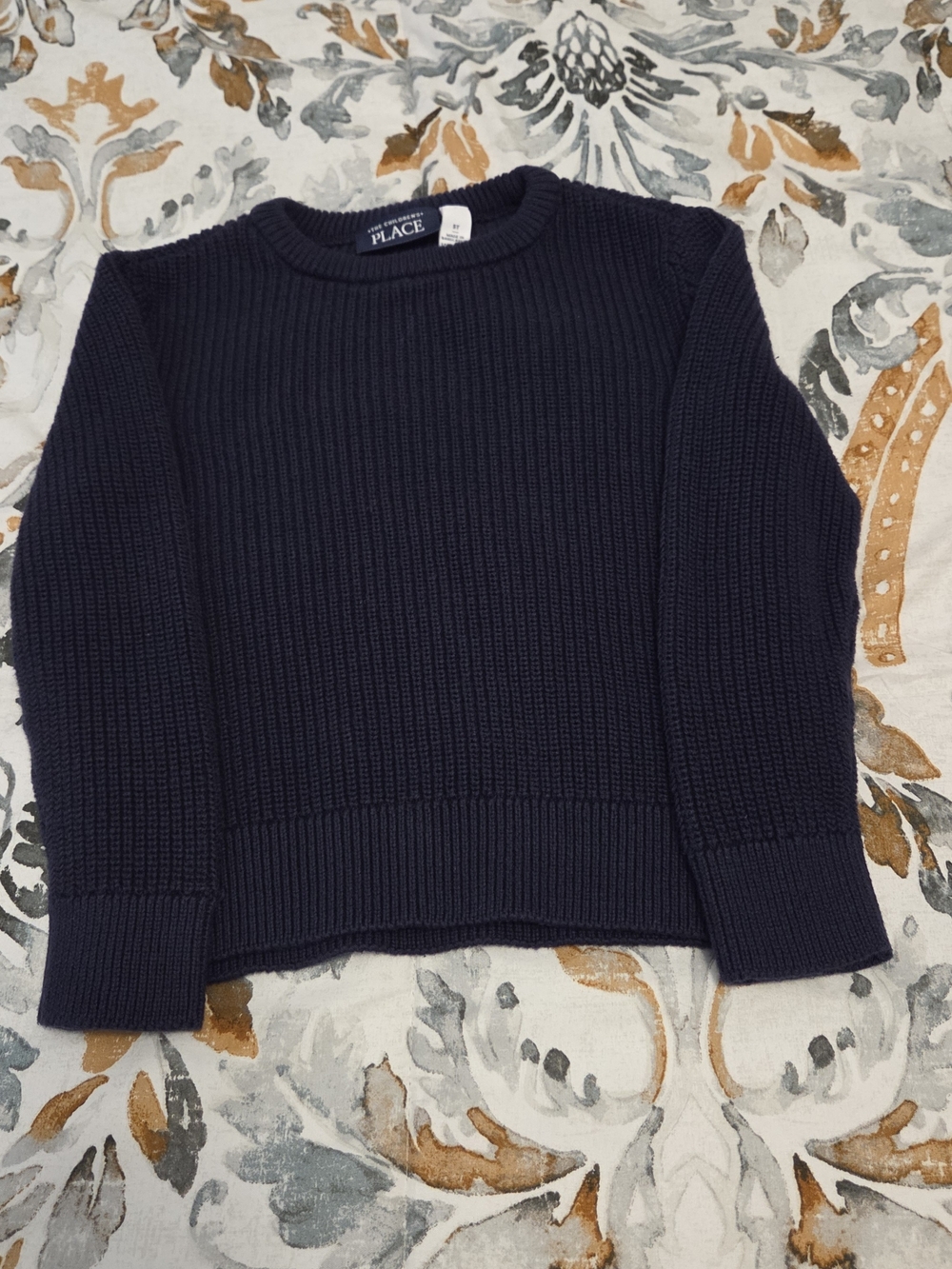 Children's Place Navy Ribbed Crewneck Pullover Sweater